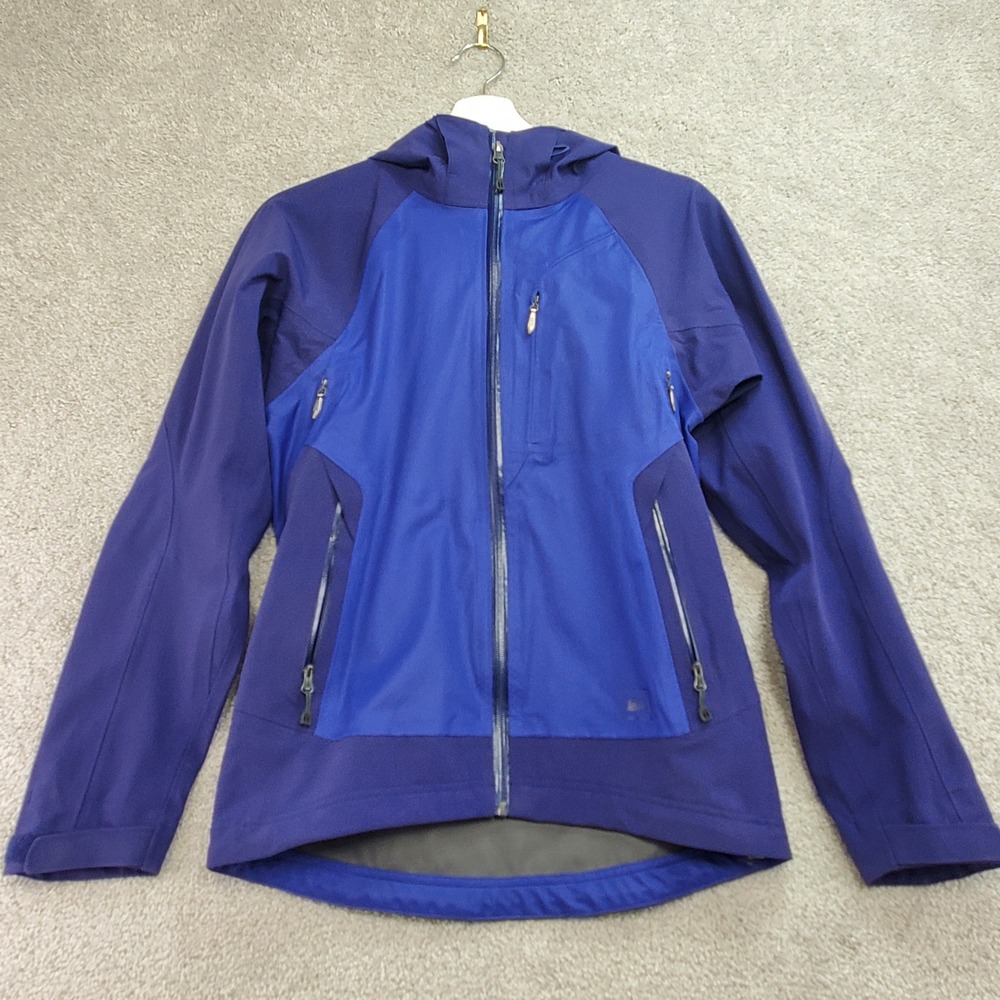 REI Softshell Hooded Jacket Women's XS Blue Purple Full Zip Outdoor‎ Activewear